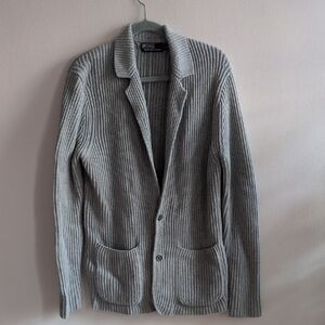 POLO RALPH LAUREN MEN'S LIGHT GREY RIBBED CARDIG